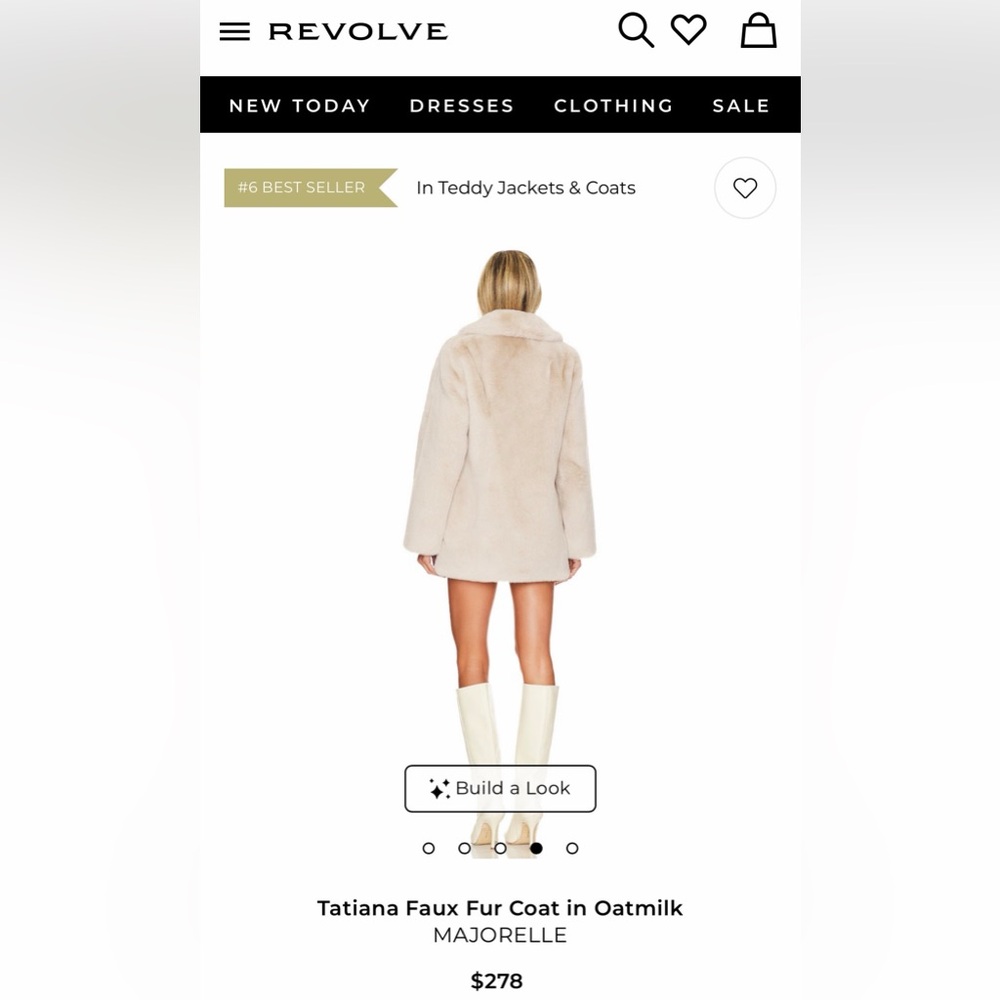MAJORELLE Tatiana Faux Fur Coat in Oatmilk - Picture 7 of 7